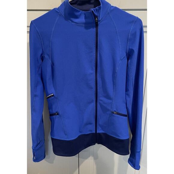 LUCY Women's S Asymmetrical Zip-Up Athletic Jacket Lucy-Tech Running Blue - Picture 1 of 15